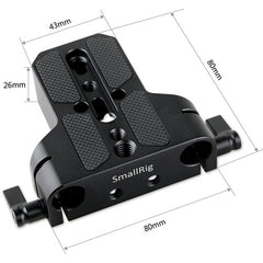 SmallRig Compact Camera Baseplate with 15mm LWS Rod Clamp 1674