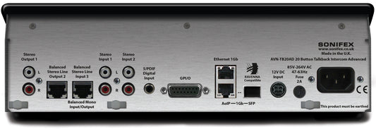 Sonifex AVN-TB20AD 20 Button Advanced Talkback Intercom, AoIP Desktop Portal