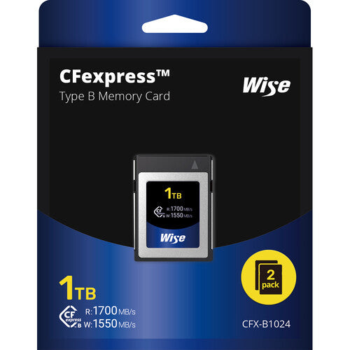 Wise Advanced 1TB CFX-B Series CFexpress Memory Card (2-Pack)