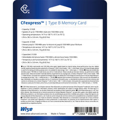 Wise Advanced 512GB CFX-B Series CFexpress Memory Card