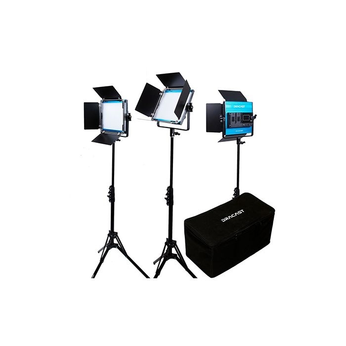 Dracast LED500 X Series Bi-Color LED 3 Light Kit with Nylon Padded Travel Case