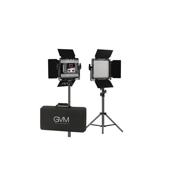 GVM 560AS Bi-Color LED Studio Video 2-Panel Light Kit
