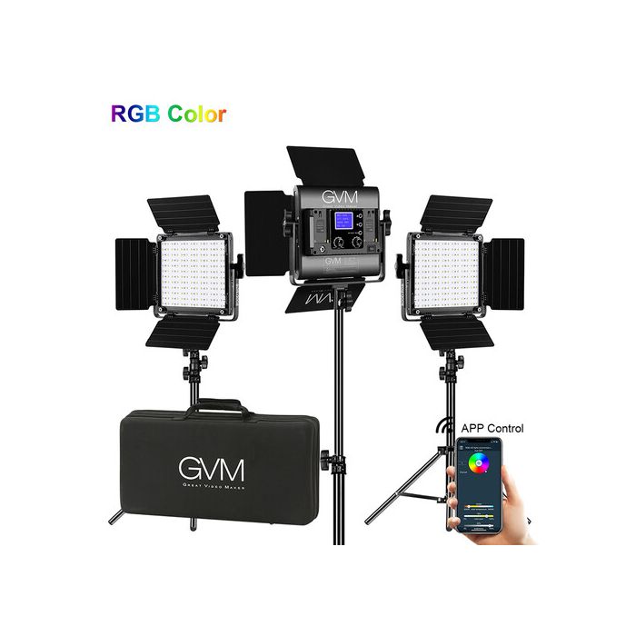 GVM 800D RGB LED Studio 3 Video Light Kit Dubai Abu Dhabi UAE AFRICA UBMS