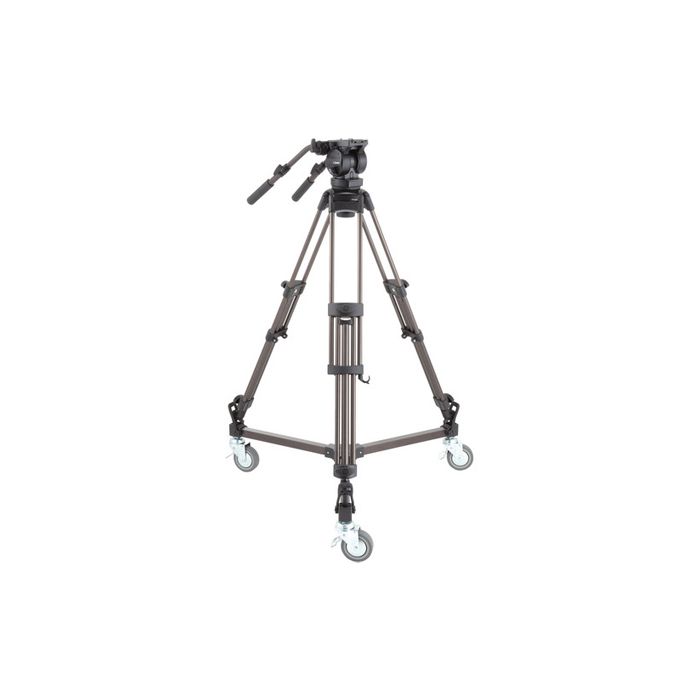 Libec LX10 Studio Two-Stage Aluminum Tripod System and H65B Head with Dual Pan Handles and Spreader Dolly