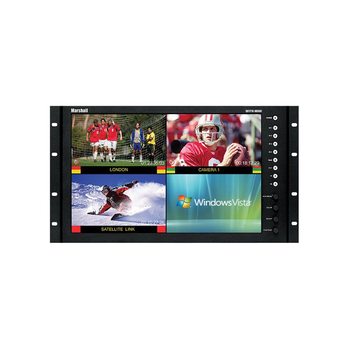 Marshall Electronics QV171X-HDSDI 17" Rack Mount / Desktop Quad Viewer Monitor