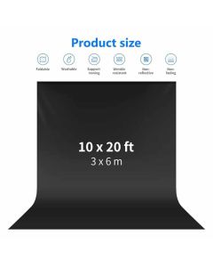 NEEWER 3x6M /10x20Ft Collapsible Backdrop Black 