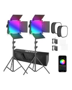 NEEWER 2 Pack RGB660 PRO LED Video Light Kit with Softboxes (10098314)