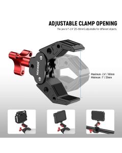NEEWER UA023 Super Clamp with Magic arm Double Ballhead and Cold Shoe Mount