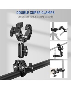 NEEWER Super Clamp with Double Crab-Shaped Clamps，Magic Arm Adapter (33000039)