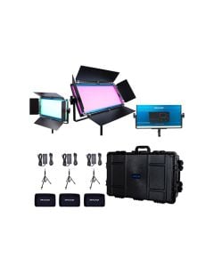 Dracast LED1000 X Series RGB and Bi-Color LED 3 Light Kit with Injection Molded Travel Case