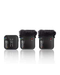 Lensgo348c Compact Digital Wireless Microphone System/Recorder (Black 1v2)