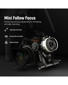 NEEWER MINI FOLLOW FOCUS WITH A/B STOPS & 15MM ROD CLAMP (SILVER A/B RINGS) (10101484)