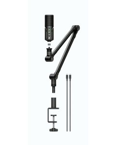 Profile Streaming Set Profile USB Microphone, 3 m USB-C Cable, Boom Arm