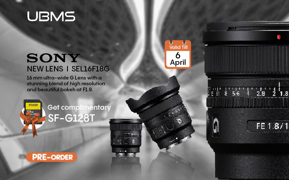 sony new lens fe16mm f1.8 g with complimentary sf-g128t memory card - preorder mobile